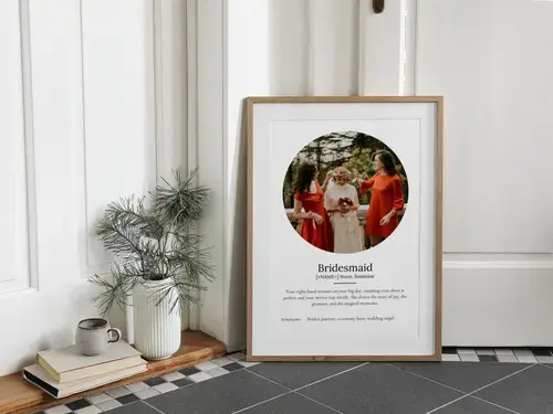 Bridesmaid Definition Poster - Personalized Gift