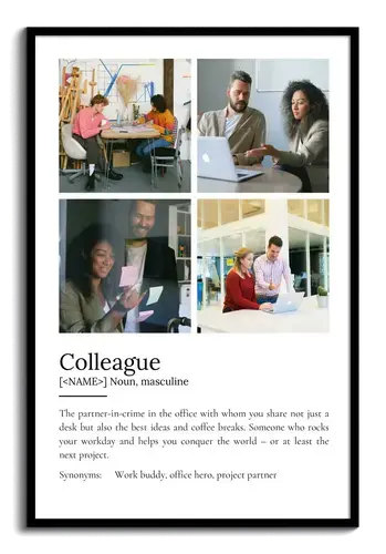Personalize Your Colleague Definition Poster - Add Photos & Text