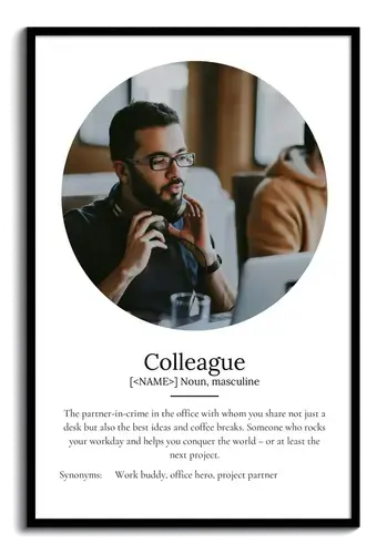 Personalize Your Colleague Definition Poster - Add Photos & Text