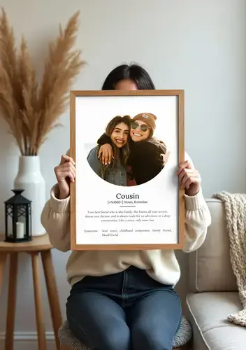 Customizable Cousin Definition Poster with Photo