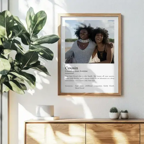 Customizable Cousin Definition Poster with Photo