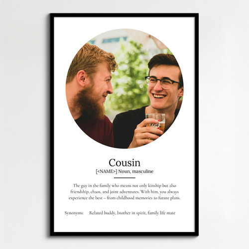 Design Your Personalized 'Cousin' Definition Poster – Add Your Photos & Text