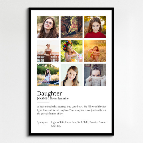 Create Your Own: Personalized Daughter Definition Poster with Photo