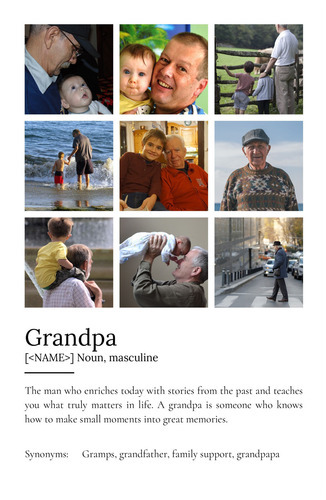 Create Your Personalized "Grandpa" Definition Poster - Add Photos & Custom Text