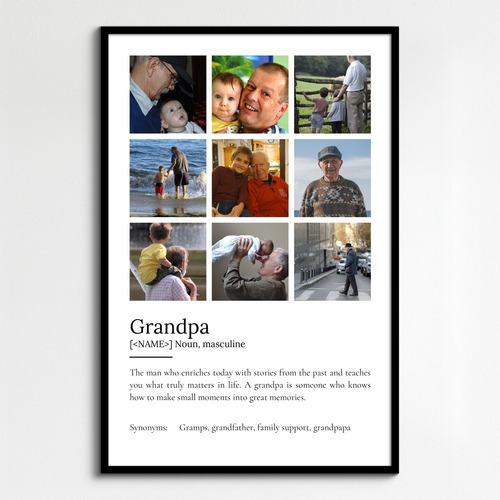 Create Your Personalized "Grandpa" Definition Poster - Add Photos & Custom Text