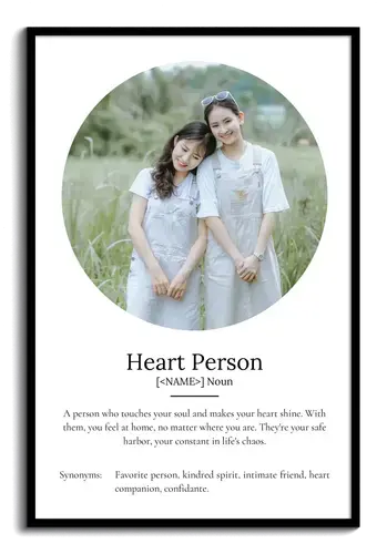 "Create Your Heart Person Definition Poster - Personalized Photo Gift"