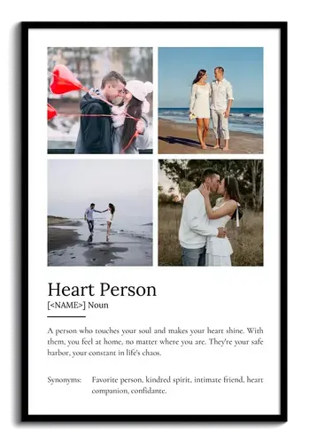 "Create Your Heart Person Definition Poster - Personalized Photo Gift"