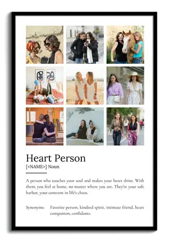 "Create Your Heart Person Definition Poster - Personalized Photo Gift"