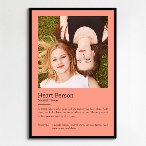 "Create Your Heart Person Definition Poster - Personalized Photo Gift"