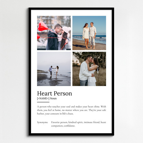 "Create Your Heart Person Definition Poster - Personalized Photo Gift"