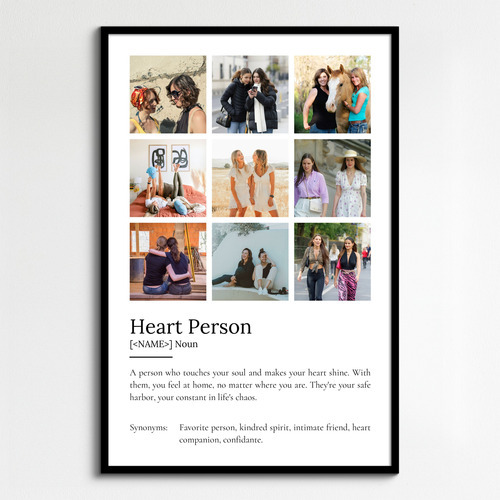 "Create Your Heart Person Definition Poster - Personalized Photo Gift"