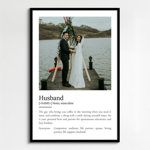 Create a Custom Husband Definition Photo Poster: Personalize Text & Layout