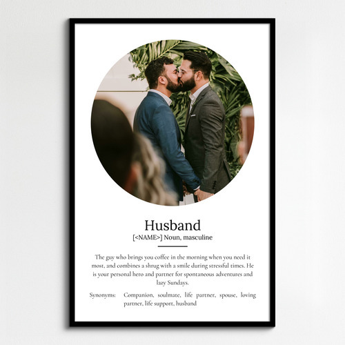 Create a Custom Husband Definition Photo Poster: Personalize Text & Layout