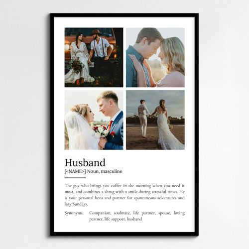 Create a Custom Husband Definition Photo Poster: Personalize Text & Layout