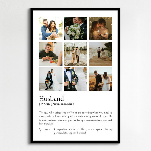 Create a Custom Husband Definition Photo Poster: Personalize Text & Layout
