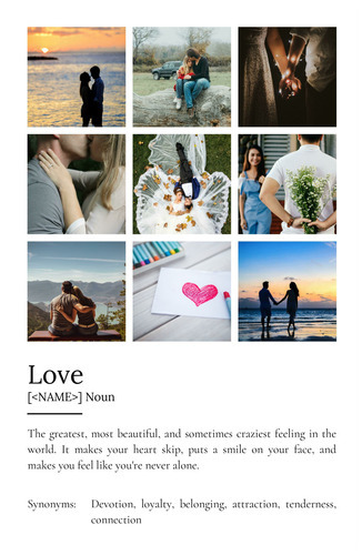 Create Your Love Definition Poster: Personalize with Photos & Text