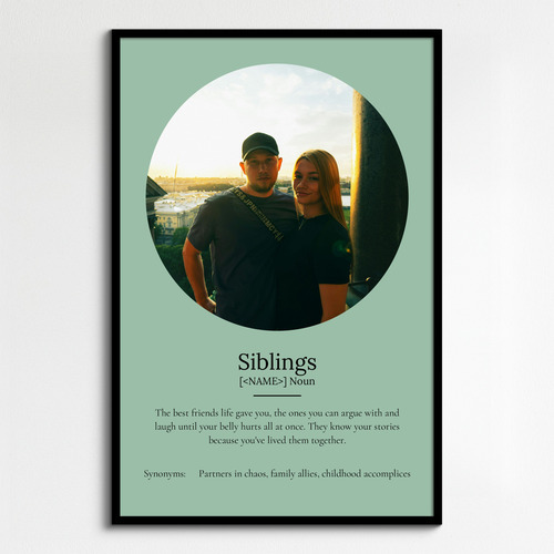 Create Your Own Sibling Definition Poster – Personalize With Photos & Text