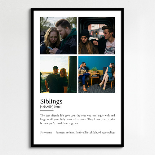 Create Your Own Sibling Definition Poster – Personalize With Photos & Text