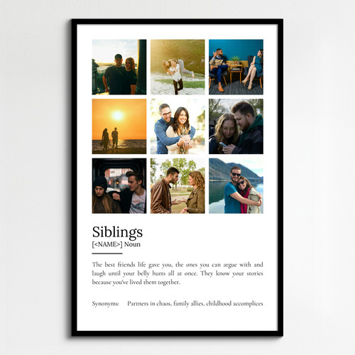 Create Your Own Sibling Definition Poster – Personalize With Photos & Text