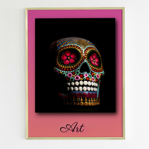 Create Your Own Artistic Skull Photo Poster - Personalized with Text and Colors