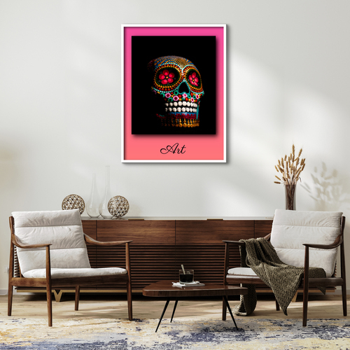 Create Your Own Artistic Skull Photo Poster - Personalized with Text and Colors