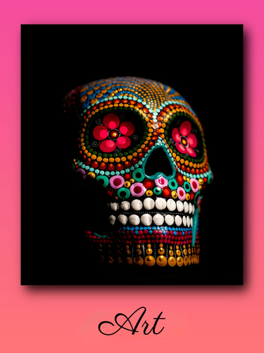 Create Your Own Artistic Skull Photo Poster - Personalized with Text and Colors