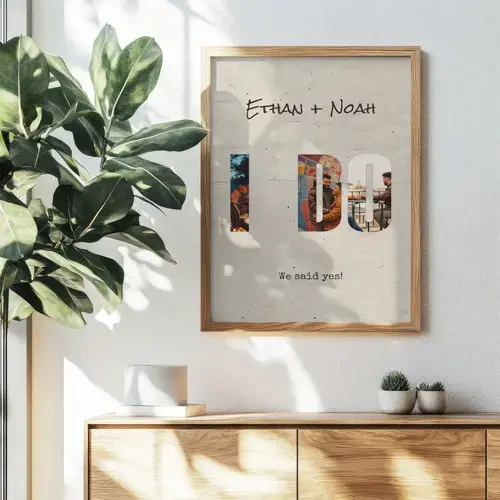 Engagement Photo Collage “I DO” Template