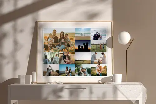 Family Photo Collage Templates with Optional Text