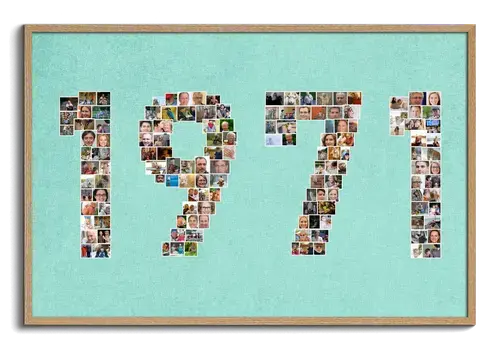 Birth Year with Numbers as Photo Collage Creative Gift Idea