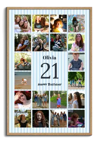 21st Birthday Photo Collage Template