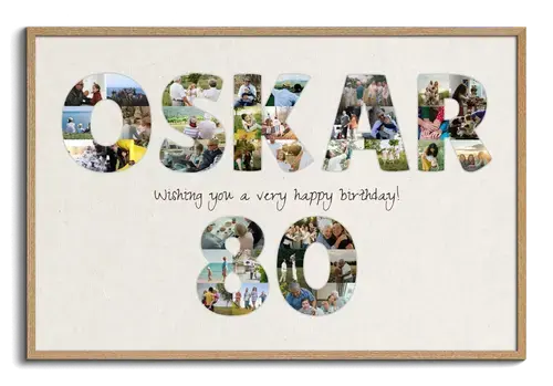 Customizable Birthday Photo Collage - Text & Number