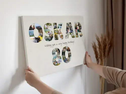 Customizable Birthday Photo Collage - Text & Number