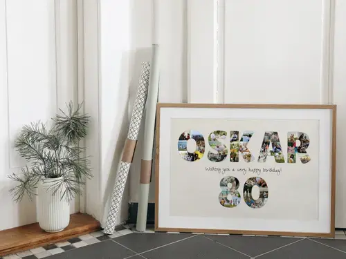 Customizable Birthday Photo Collage - Text & Number