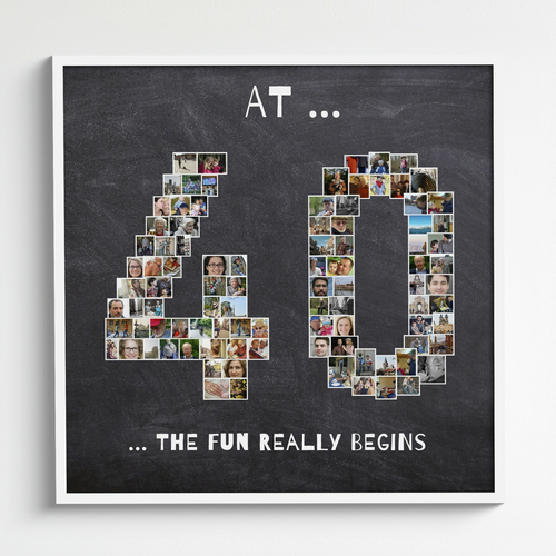 Create Your Custom 40th Birthday Photo Collage - Personalize with Pics & Fun Quotes