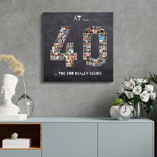 Create Your Custom 40th Birthday Photo Collage - Personalize with Pics & Fun Quotes