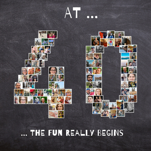 Create Your Custom 40th Birthday Photo Collage - Personalize with Pics & Fun Quotes