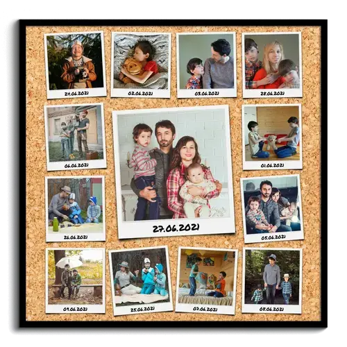 Create Your Own Polaroid Photo Collage with Customizable Text & Fun Backgrounds