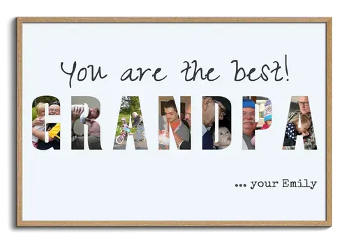 Grandpa Photo Letters Collage on Acrylic – Personalize Yours for a Birthday Gift
