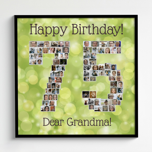 photos arranged as number happy birthday grandma create photo collage