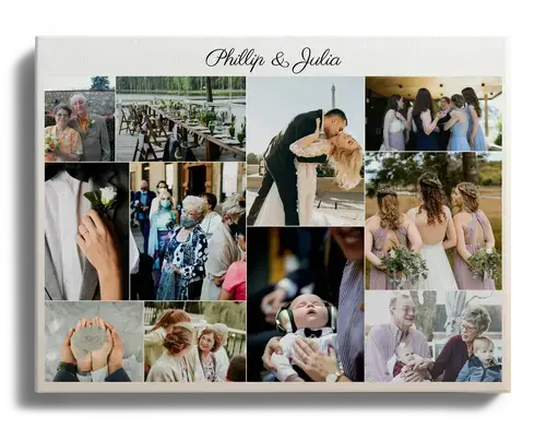Photo collage gift or memory wedding photos