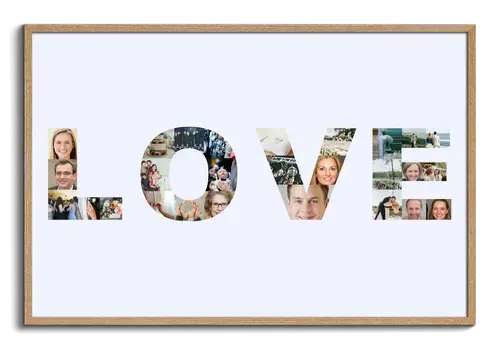 Word LOVE as photo collage