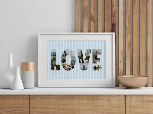 Personalized LOVE Photo Collage for Weddings