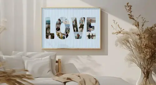 Personalized LOVE Photo Collage for Weddings