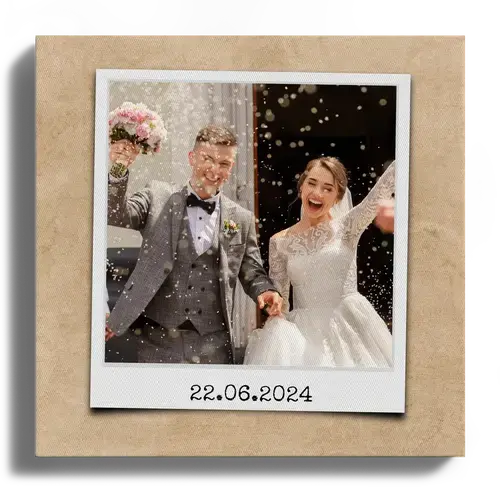 Create Your Wedding Polaroid: Personalize with Date, Text & Dedications