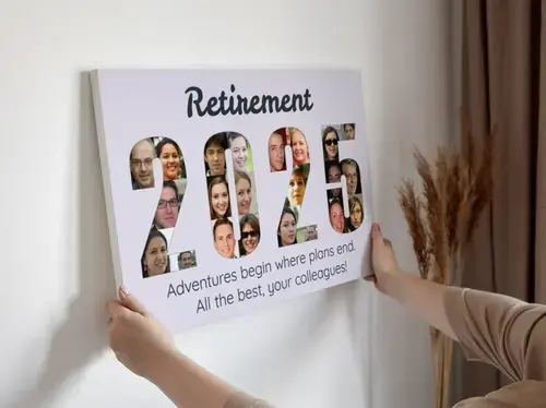 Retirement Photo Collage with Year and Quote