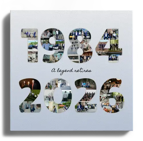 Retirement Photo Collage with Years and Quote
