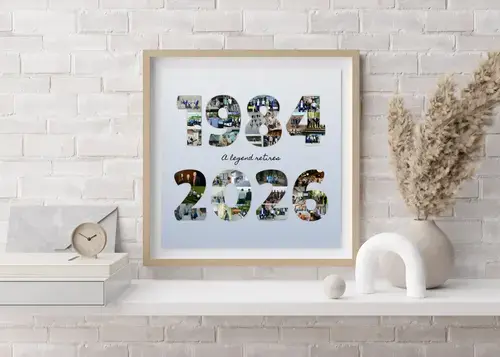 Retirement Photo Collage with Years and Quote