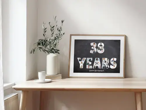Photo Poster Retirement Gift - 38 Years Collage