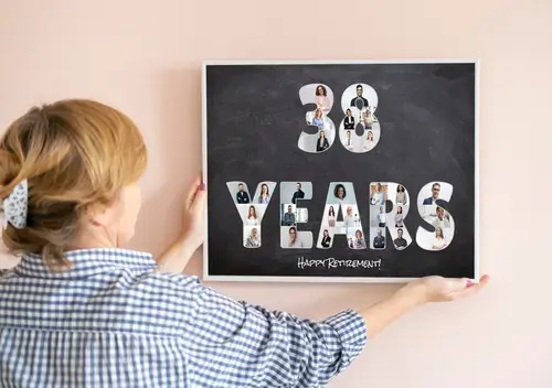 Photo Poster Retirement Gift - 38 Years Collage