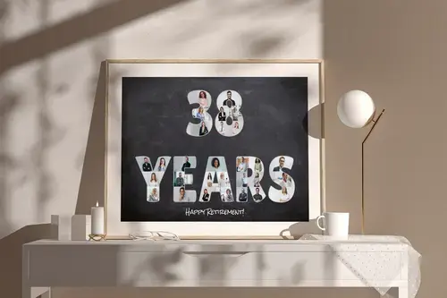 Photo Poster Retirement Gift - 38 Years Collage